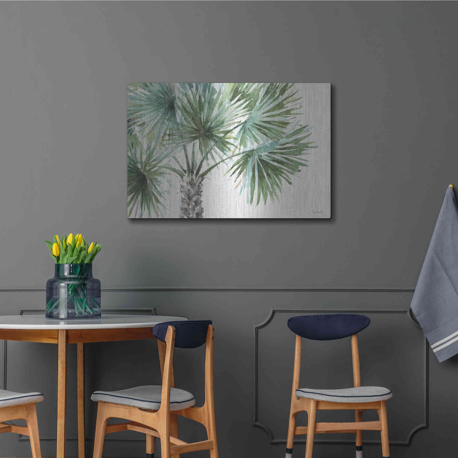 Luxe Metal Art 'Mixed Greens I' by Lisa Audit, Metal Wall Art,36x24