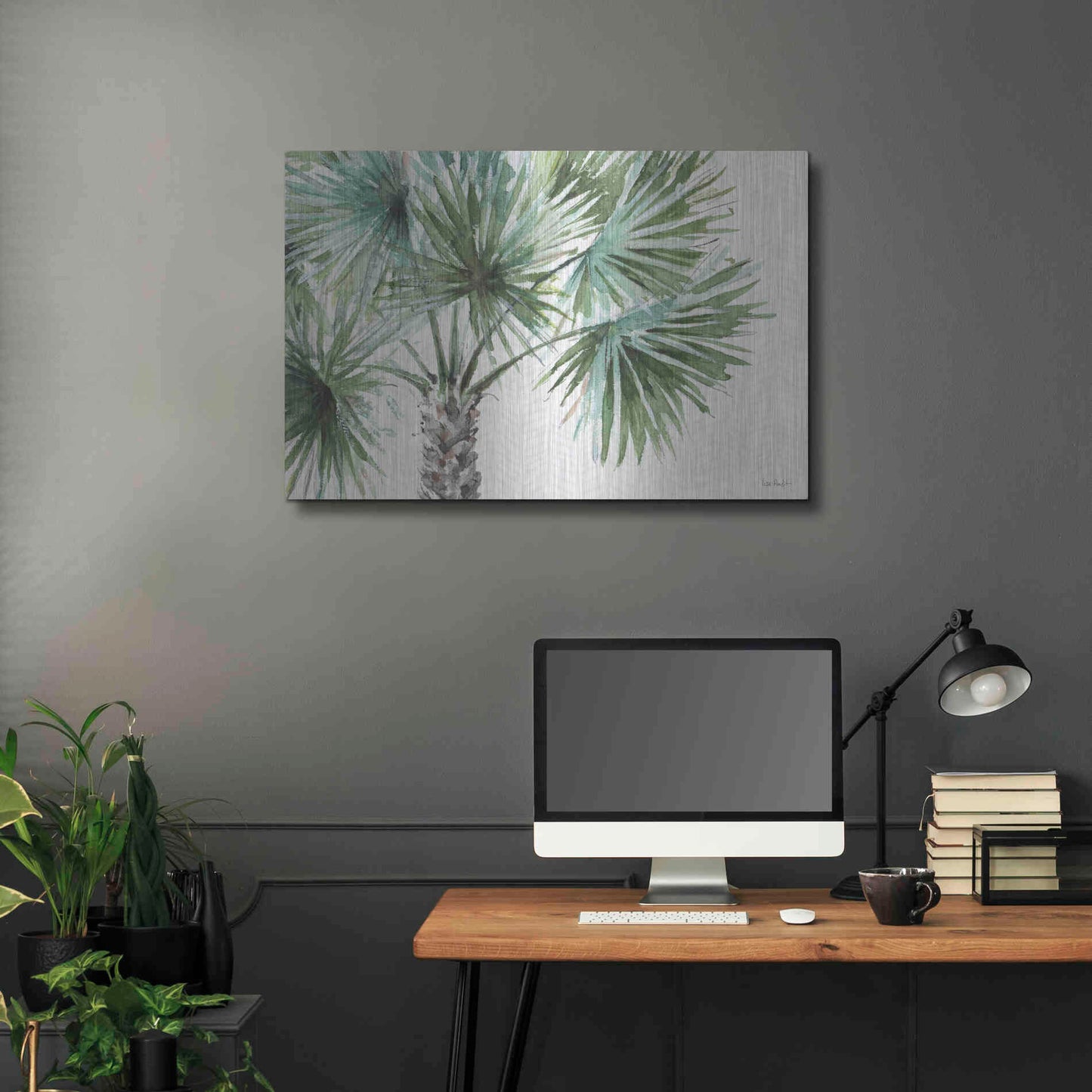 Luxe Metal Art 'Mixed Greens I' by Lisa Audit, Metal Wall Art,36x24