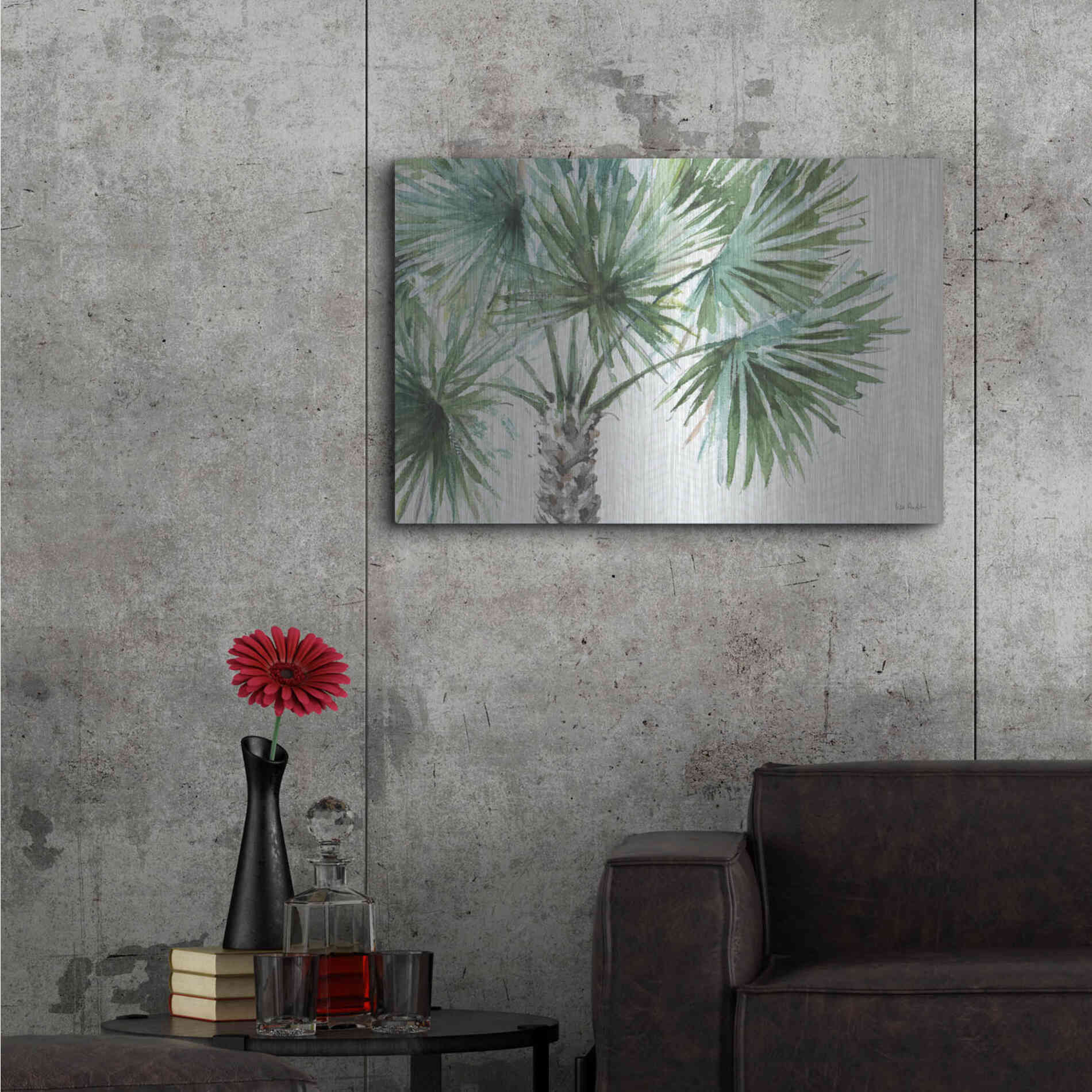 Luxe Metal Art 'Mixed Greens I' by Lisa Audit, Metal Wall Art,36x24