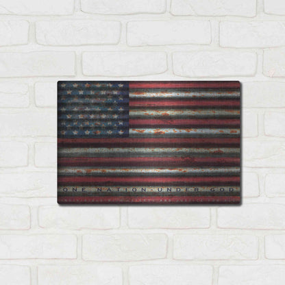 Luxe Metal Art 'One Nation Under God on Metal' by Cindy Jacobs, Metal Wall Art,16x12