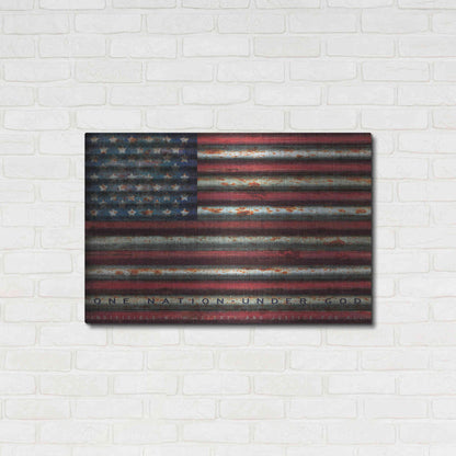 Luxe Metal Art 'One Nation Under God on Metal' by Cindy Jacobs, Metal Wall Art,36x24