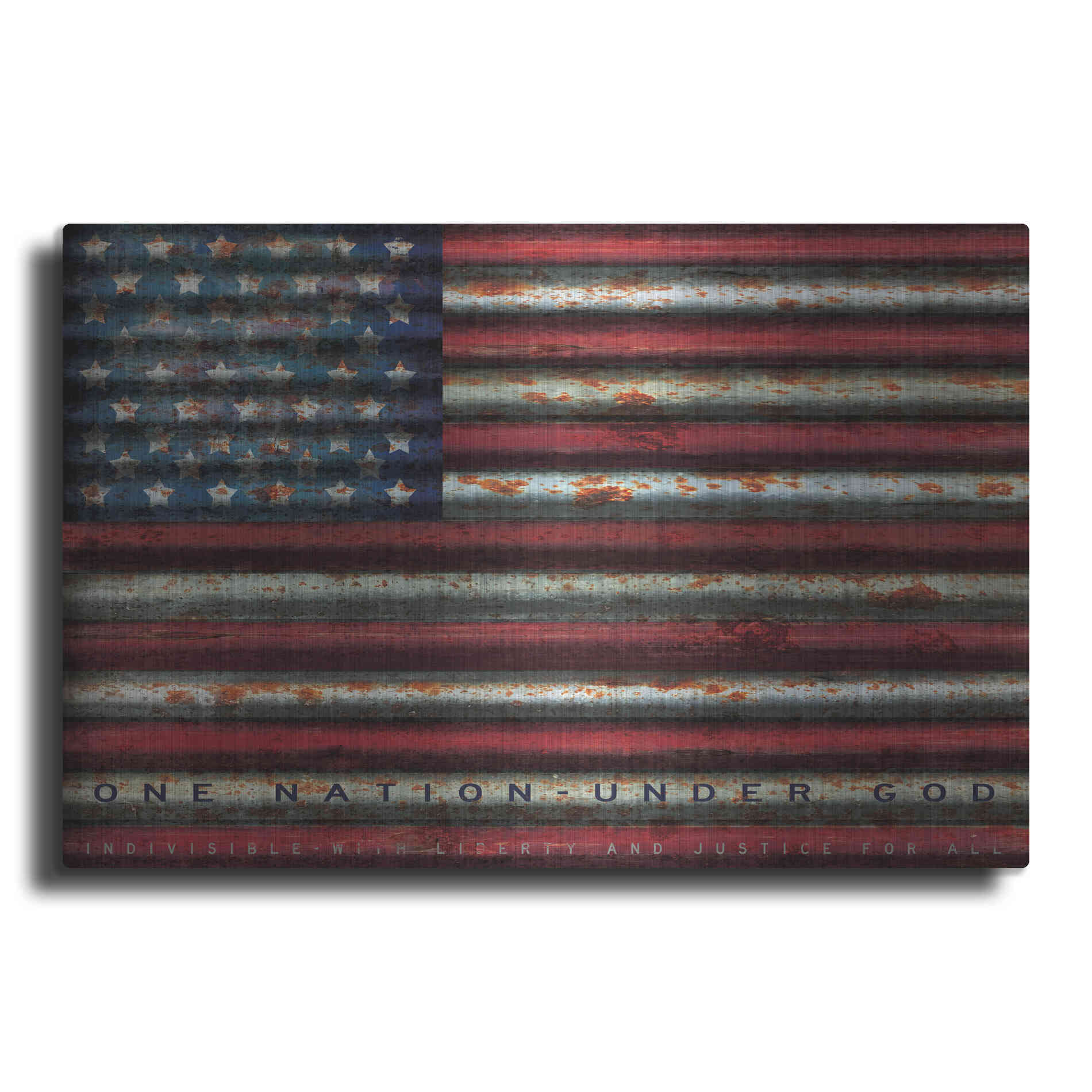 Luxe Metal Art 'One Nation Under God on Metal' by Cindy Jacobs, Metal Wall Art