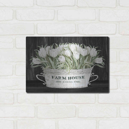Luxe Metal Art 'Farmhouse Tulips' by Cindy Jacobs, Metal Wall Art,16x12