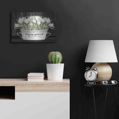 Luxe Metal Art 'Farmhouse Tulips' by Cindy Jacobs, Metal Wall Art,24x16