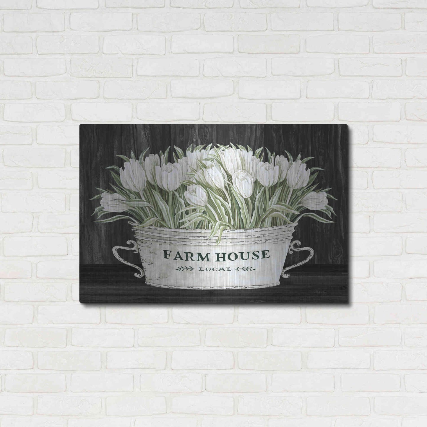 Luxe Metal Art 'Farmhouse Tulips' by Cindy Jacobs, Metal Wall Art,36x24