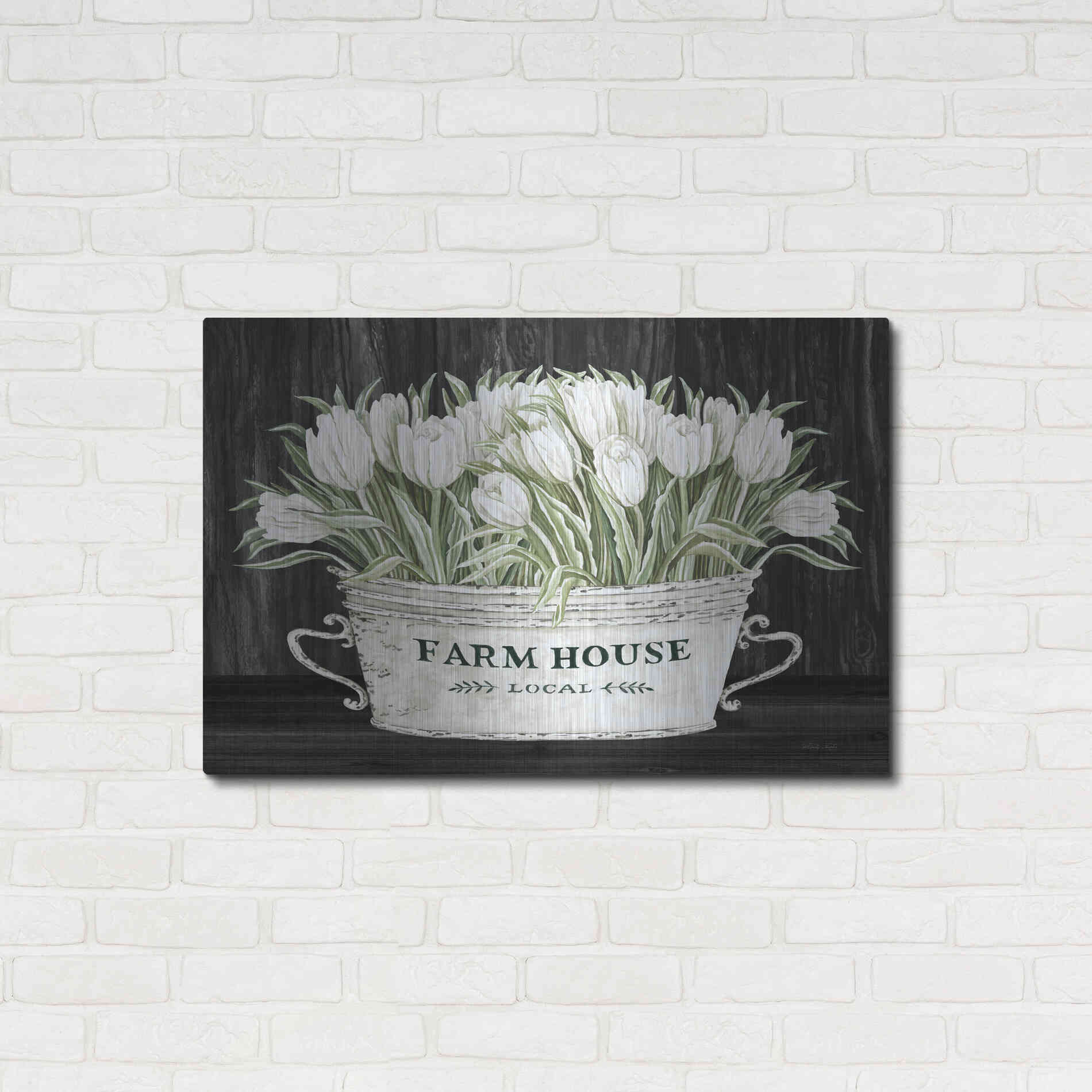 Luxe Metal Art 'Farmhouse Tulips' by Cindy Jacobs, Metal Wall Art,36x24