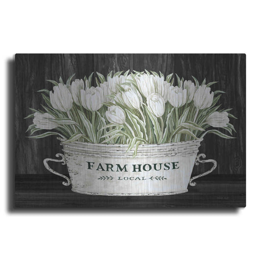 Luxe Metal Art 'Farmhouse Tulips' by Cindy Jacobs, Metal Wall Art