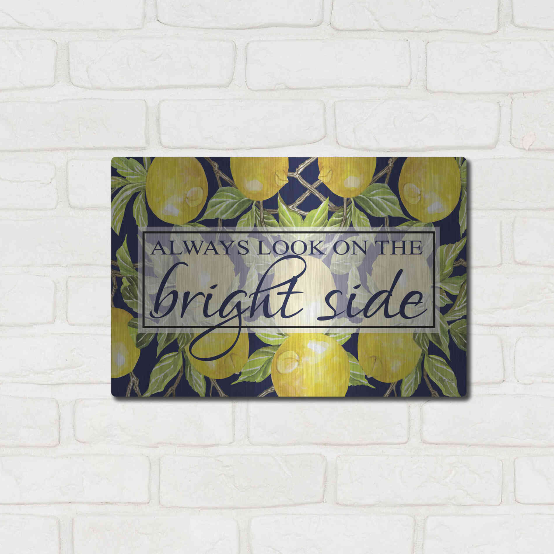 Luxe Metal Art 'Bright Side' by Cindy Jacobs, Metal Wall Art,16x12