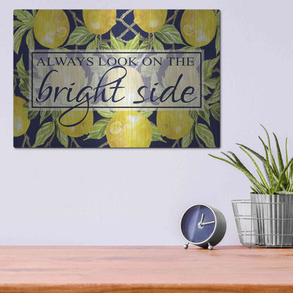 Luxe Metal Art 'Bright Side' by Cindy Jacobs, Metal Wall Art,16x12