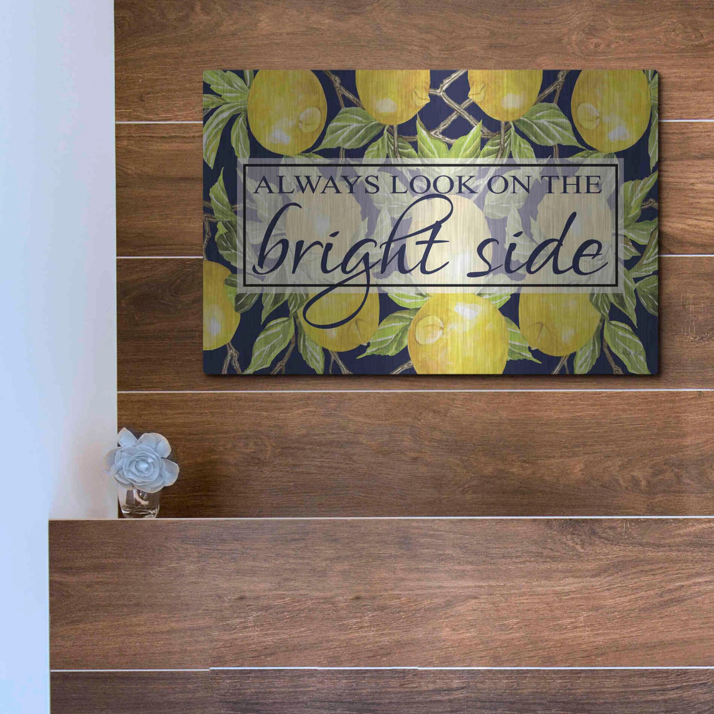 Luxe Metal Art 'Bright Side' by Cindy Jacobs, Metal Wall Art,16x12