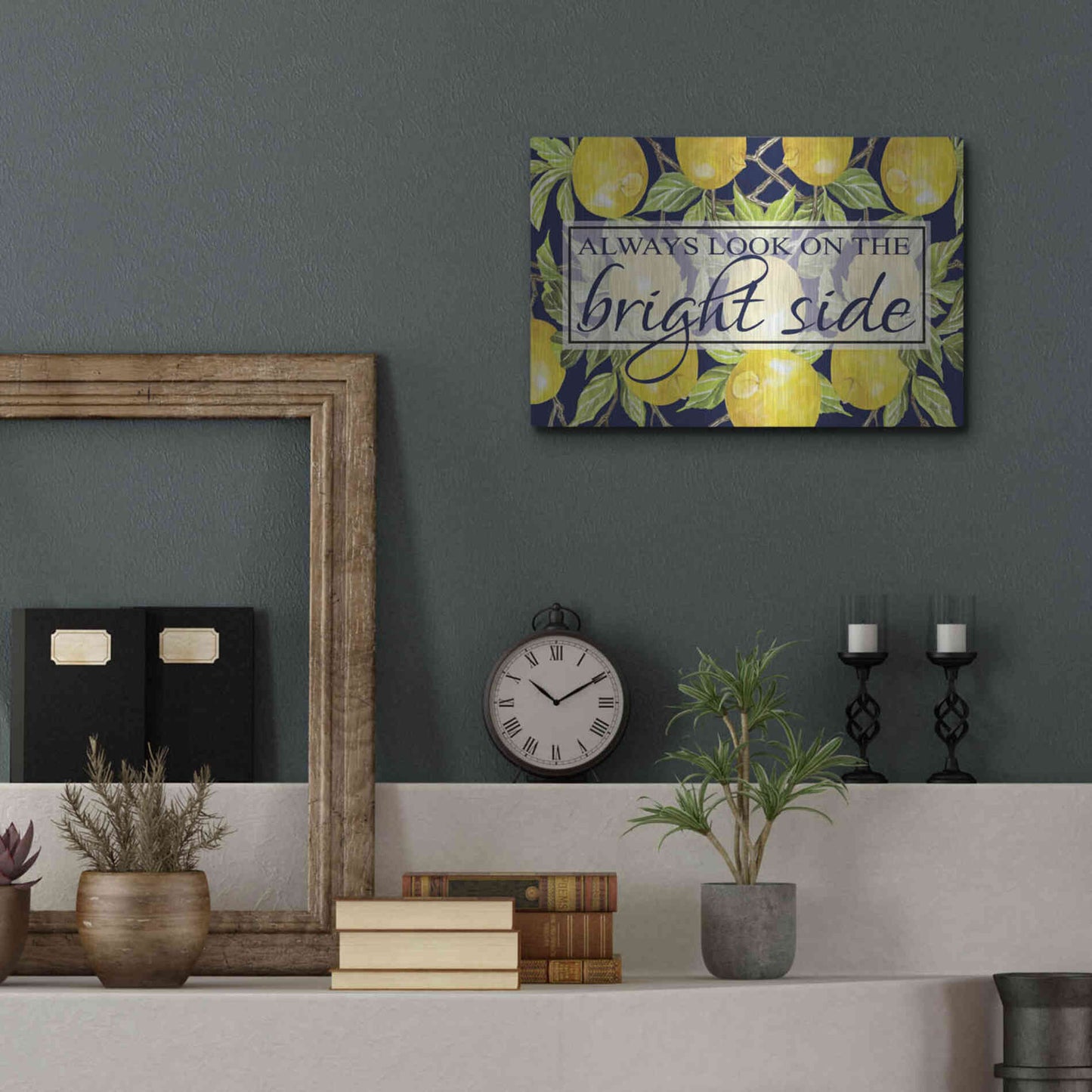 Luxe Metal Art 'Bright Side' by Cindy Jacobs, Metal Wall Art,16x12