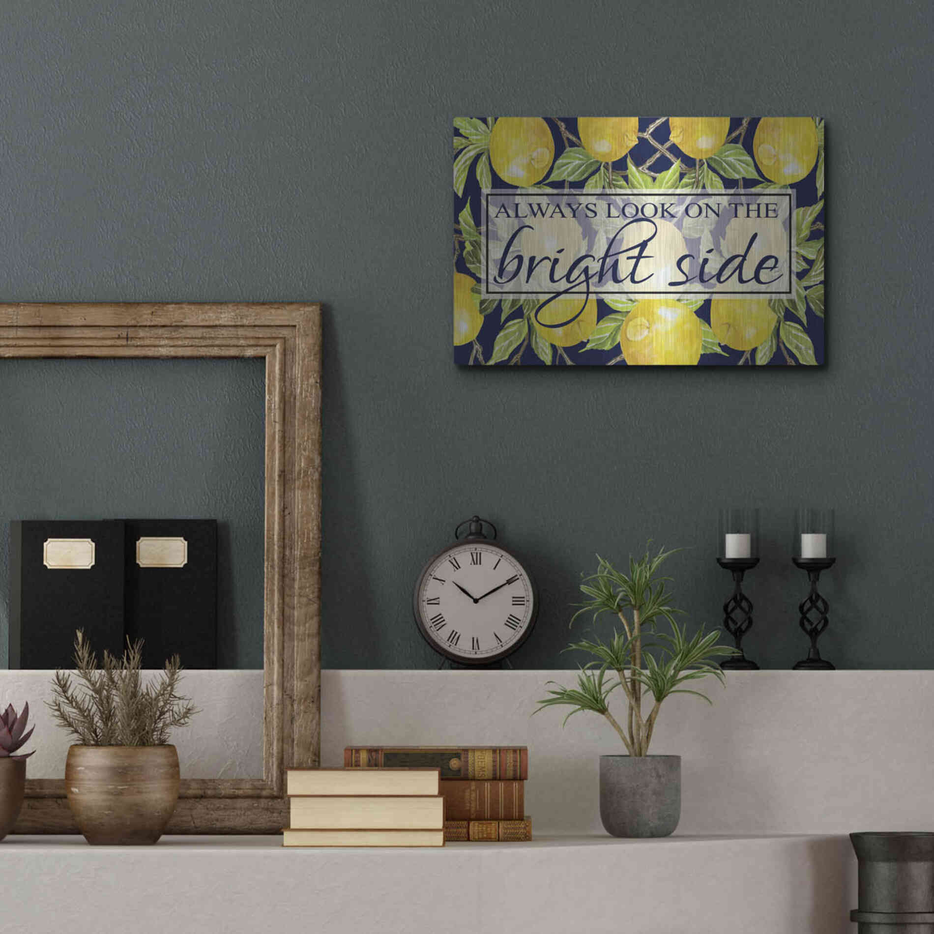 Luxe Metal Art 'Bright Side' by Cindy Jacobs, Metal Wall Art,16x12