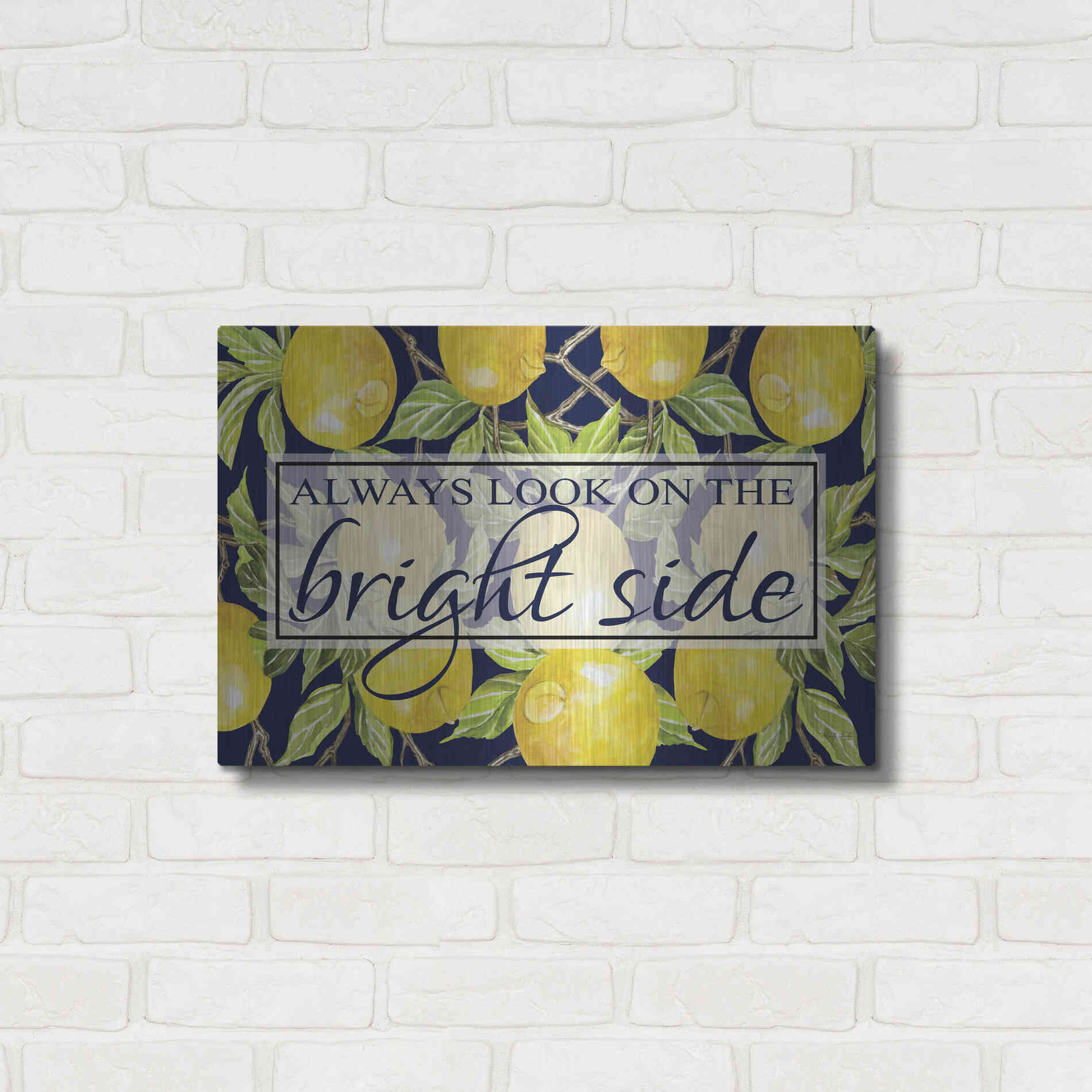 Luxe Metal Art 'Bright Side' by Cindy Jacobs, Metal Wall Art,24x16