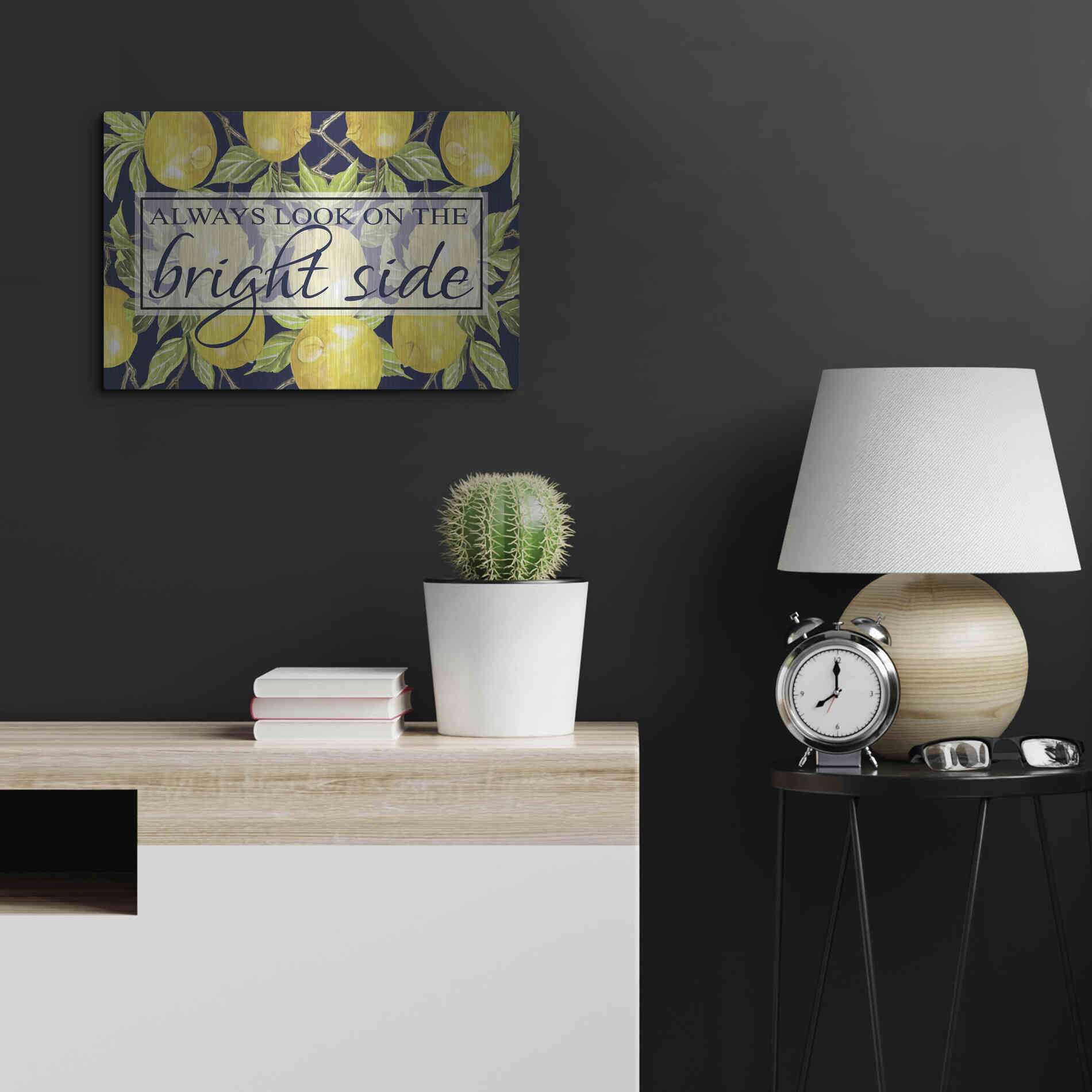 Luxe Metal Art 'Bright Side' by Cindy Jacobs, Metal Wall Art,24x16