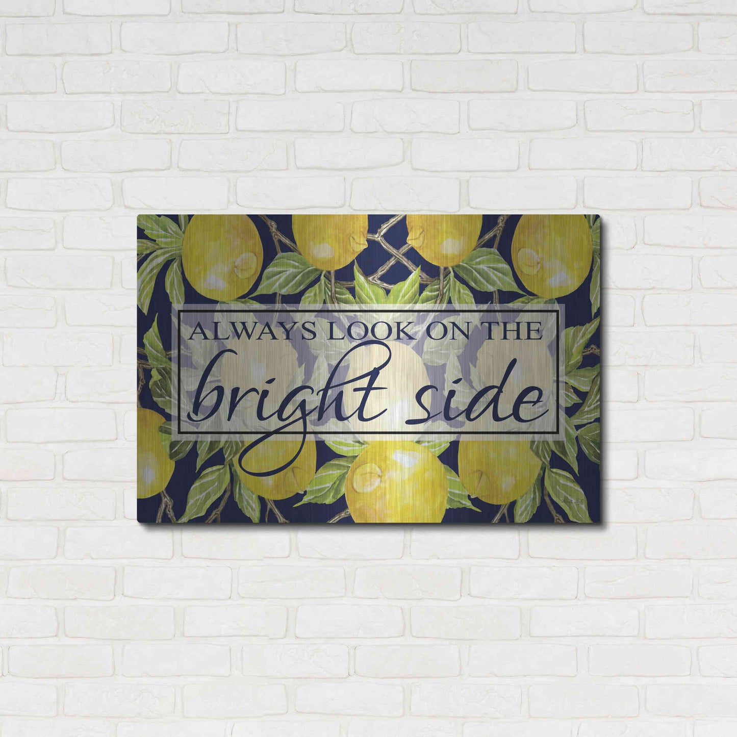 Luxe Metal Art 'Bright Side' by Cindy Jacobs, Metal Wall Art,36x24