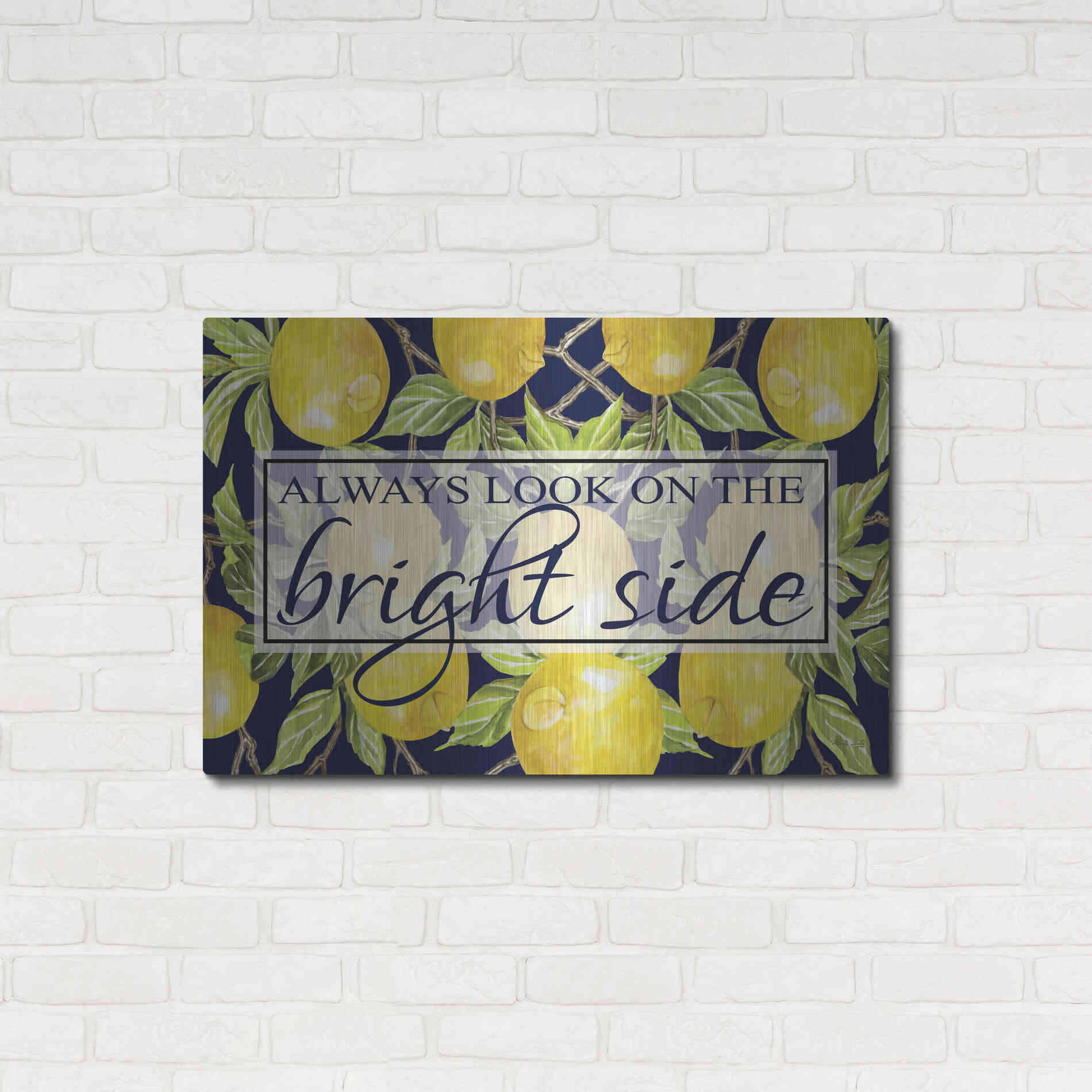 Luxe Metal Art 'Bright Side' by Cindy Jacobs, Metal Wall Art,36x24