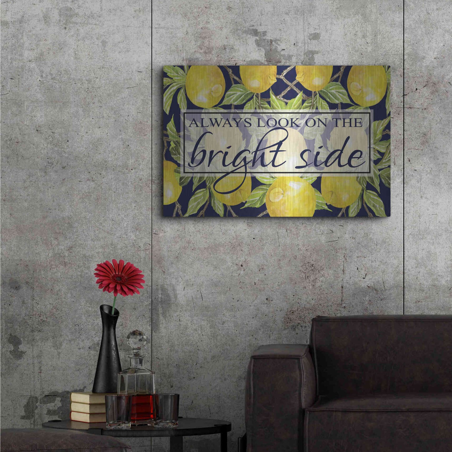 Luxe Metal Art 'Bright Side' by Cindy Jacobs, Metal Wall Art,36x24