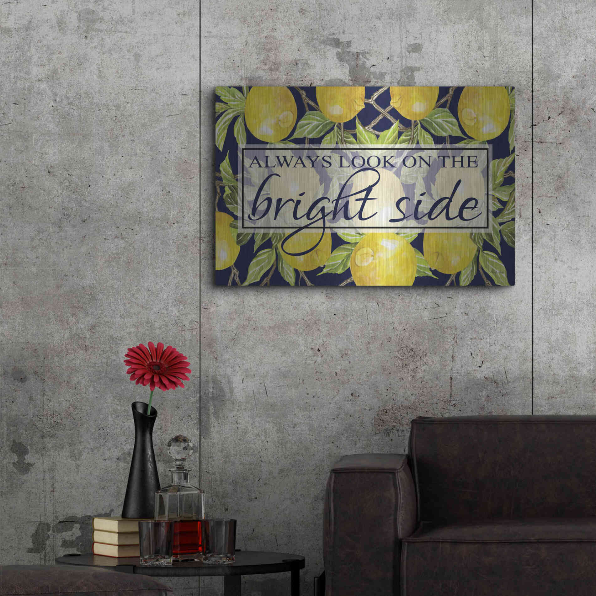 Luxe Metal Art 'Bright Side' by Cindy Jacobs, Metal Wall Art,36x24