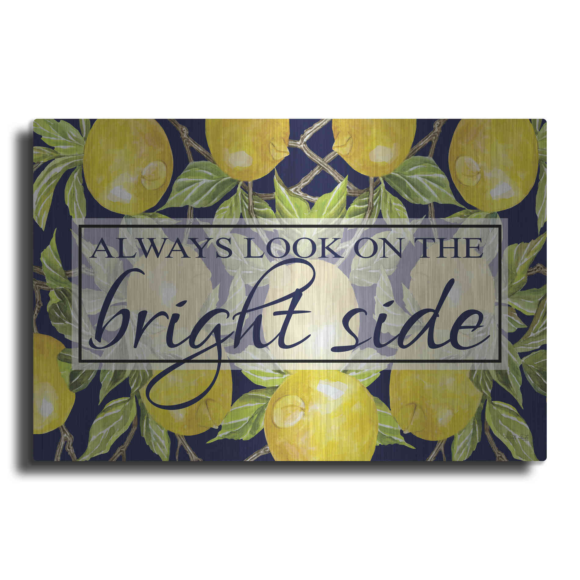 Luxe Metal Art 'Bright Side' by Cindy Jacobs, Metal Wall Art