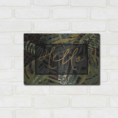 Luxe Metal Art 'Tropical Hello' by Cindy Jacobs, Metal Wall Art,16x12