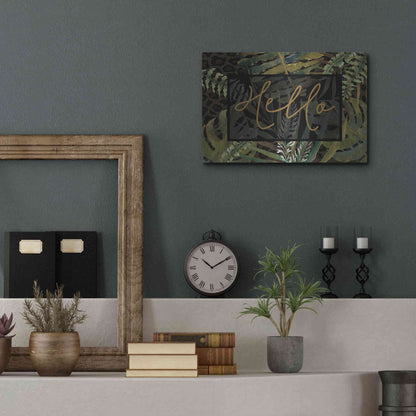 Luxe Metal Art 'Tropical Hello' by Cindy Jacobs, Metal Wall Art,16x12