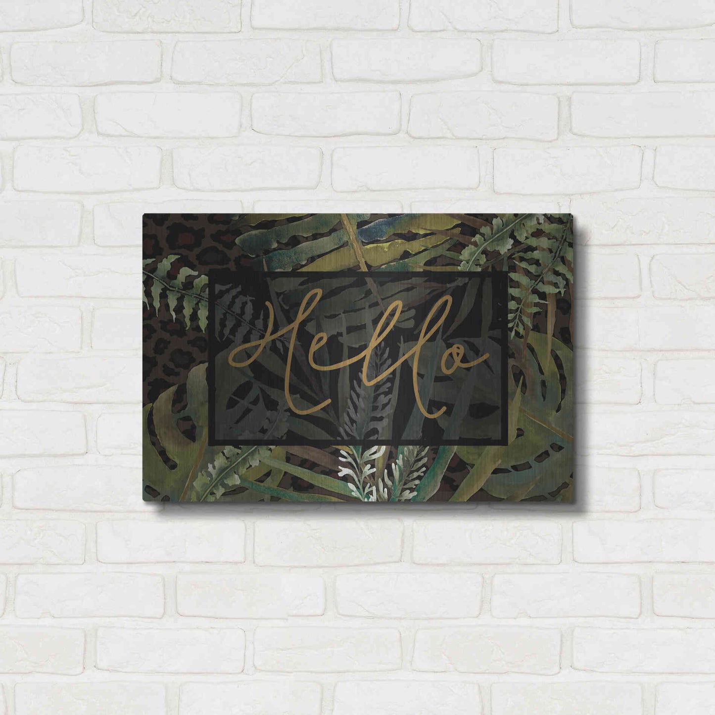 Luxe Metal Art 'Tropical Hello' by Cindy Jacobs, Metal Wall Art,24x16