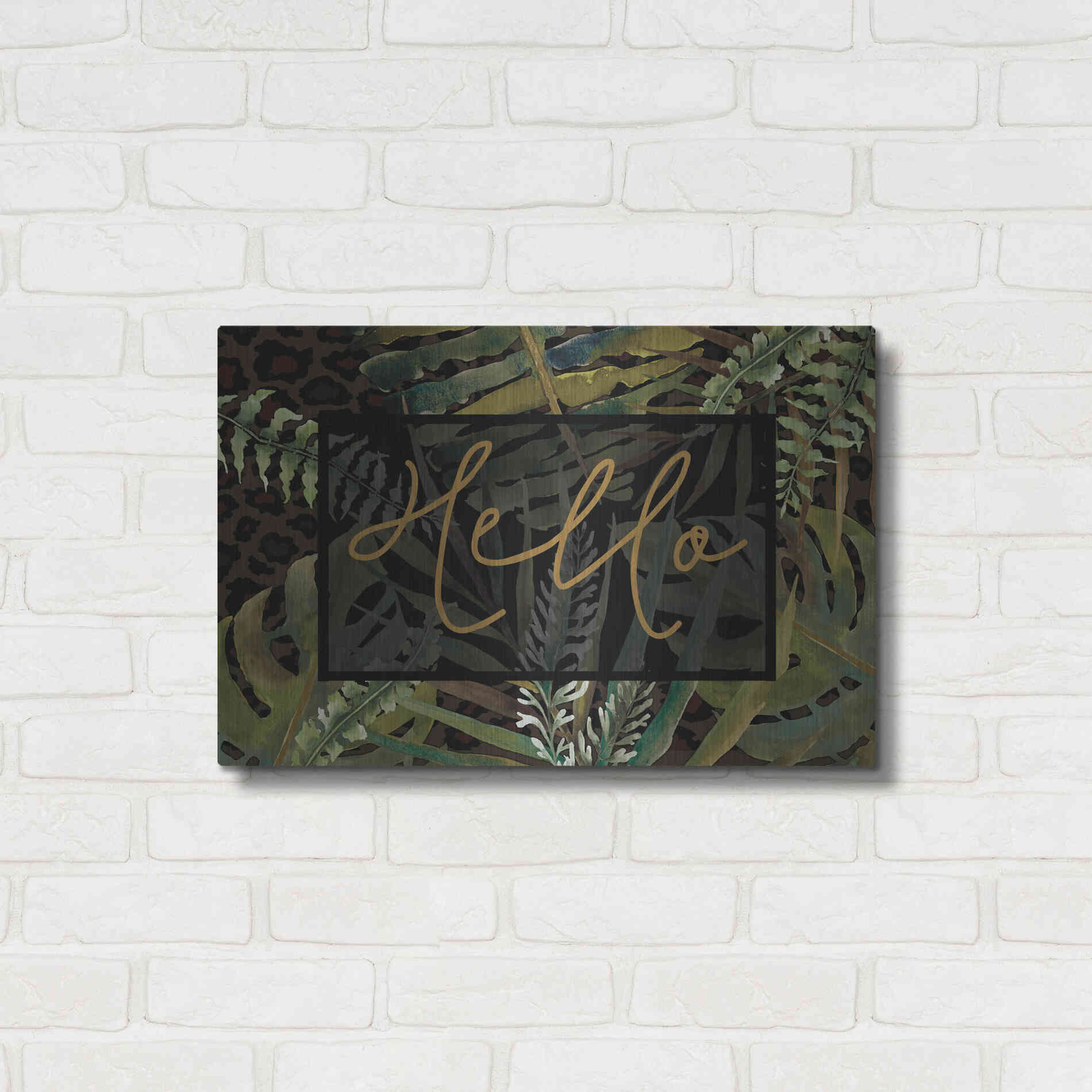 Luxe Metal Art 'Tropical Hello' by Cindy Jacobs, Metal Wall Art,24x16