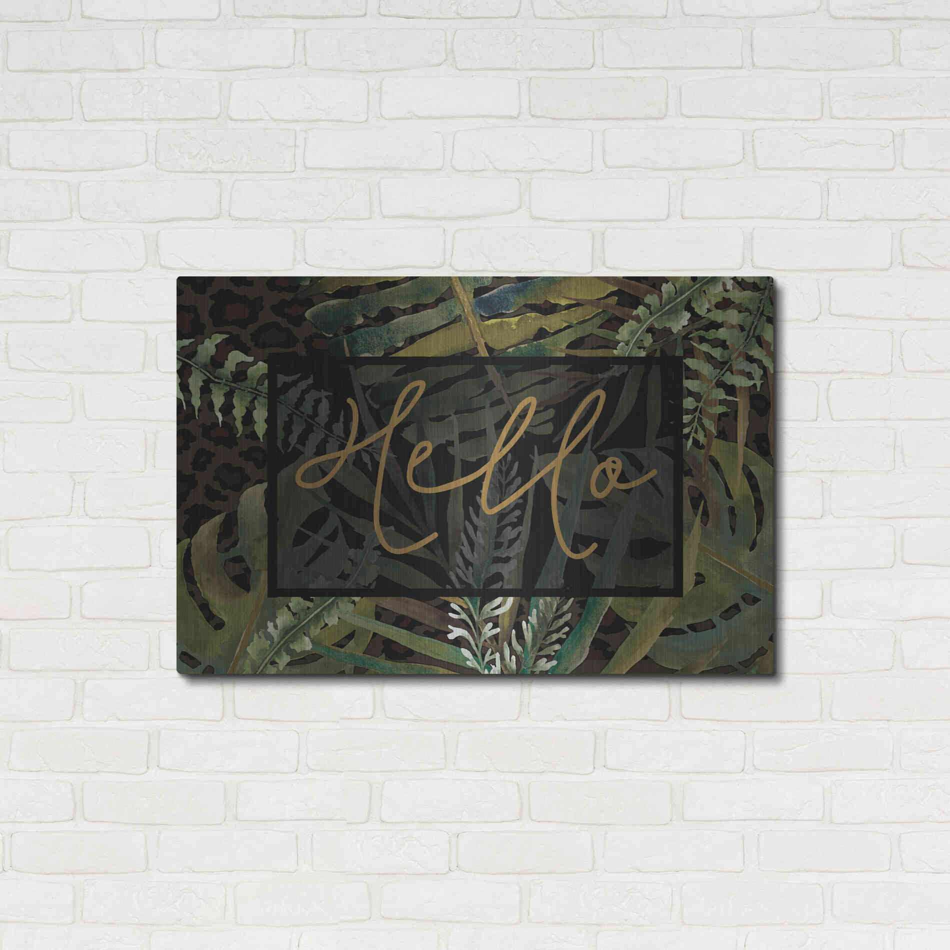 Luxe Metal Art 'Tropical Hello' by Cindy Jacobs, Metal Wall Art,36x24