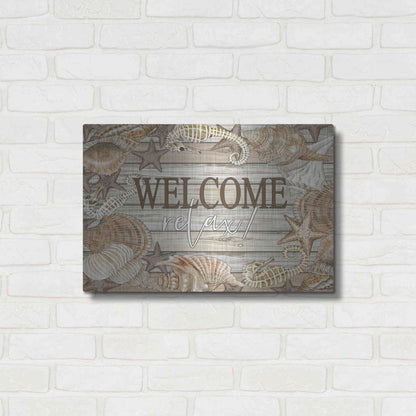 Luxe Metal Art 'Beach Welcome and Relax' by Cindy Jacobs, Metal Wall Art,24x16