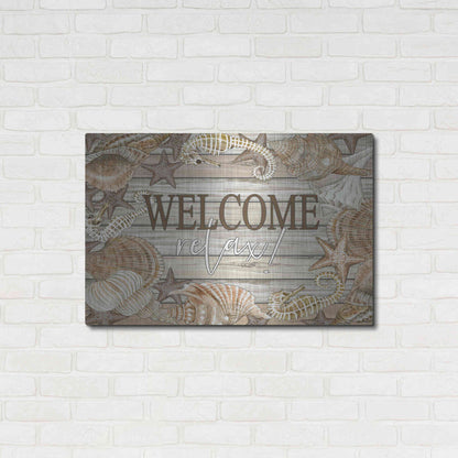 Luxe Metal Art 'Beach Welcome and Relax' by Cindy Jacobs, Metal Wall Art,36x24