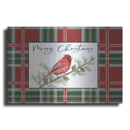 Luxe Metal Art 'Merry Christmas Cardinal' by Cindy Jacobs, Metal Wall Art