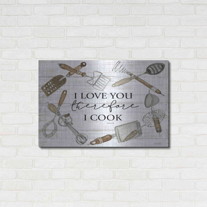 Luxe Metal Art 'I Love You Therefore I Cook' by Cindy Jacobs, Metal Wall Art,36x24