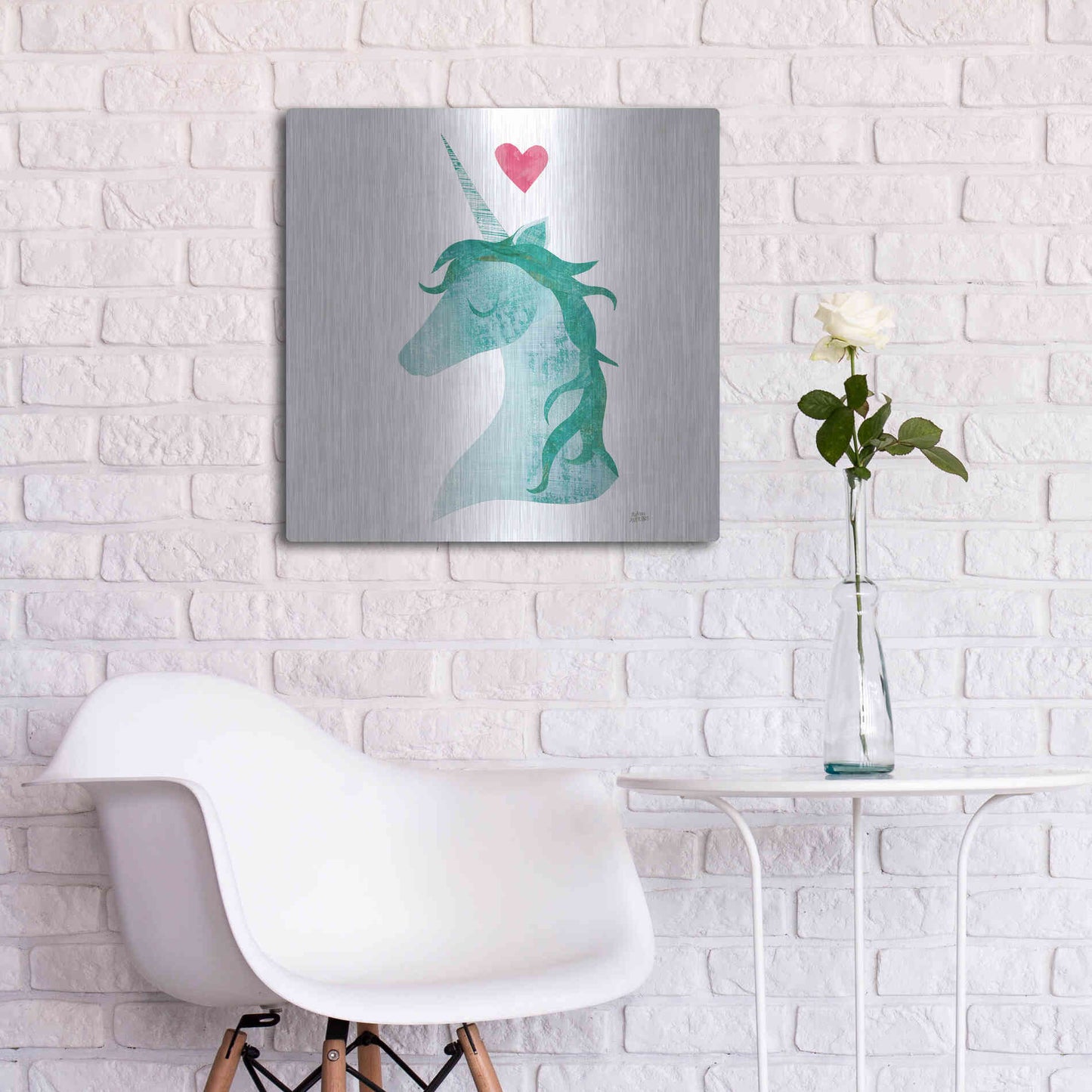 Luxe Metal Art 'Unicorn Magic II' by Melissa Averinos, Metal Wall Art,24x24