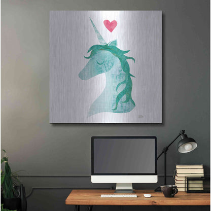 Luxe Metal Art 'Unicorn Magic II' by Melissa Averinos, Metal Wall Art,36x36