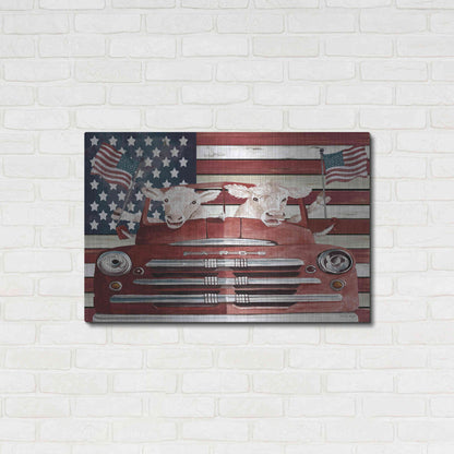 Luxe Metal Art 'Patriotic Cows' by Cindy Jacobs, Metal Wall Art,36x24