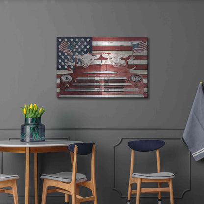 Luxe Metal Art 'Patriotic Cows' by Cindy Jacobs, Metal Wall Art,36x24