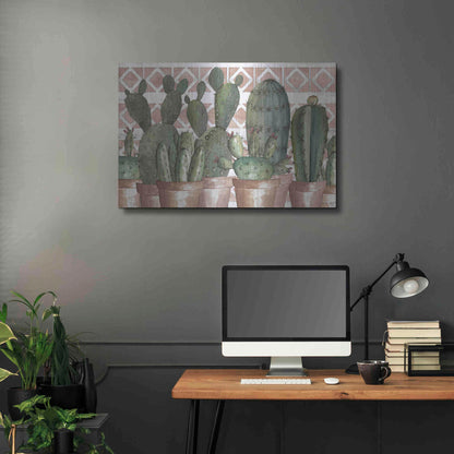 Luxe Metal Art 'Geo Succulents' by Cindy Jacobs, Metal Wall Art,36x24