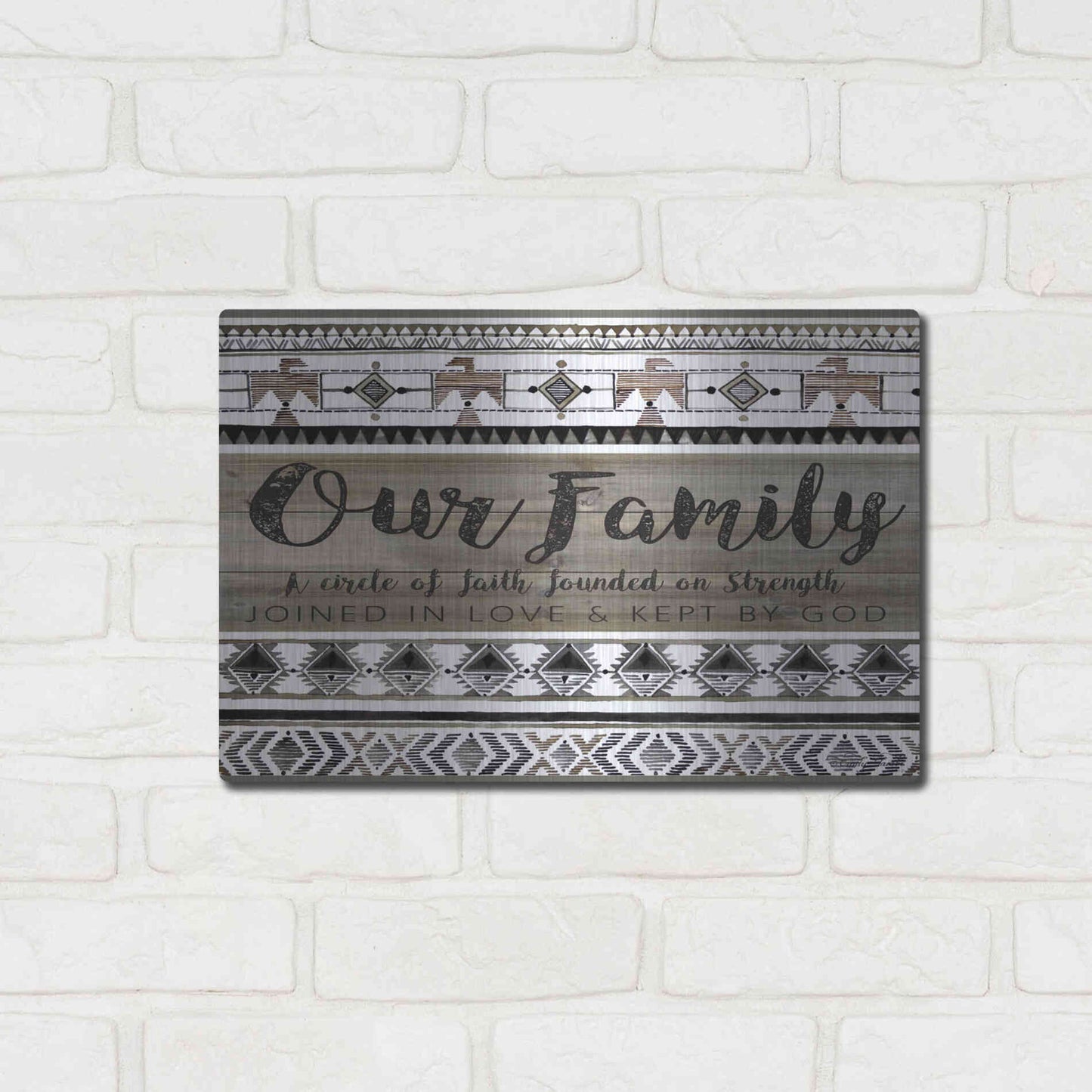 Luxe Metal Art 'Our Family' by Cindy Jacobs, Metal Wall Art,16x12