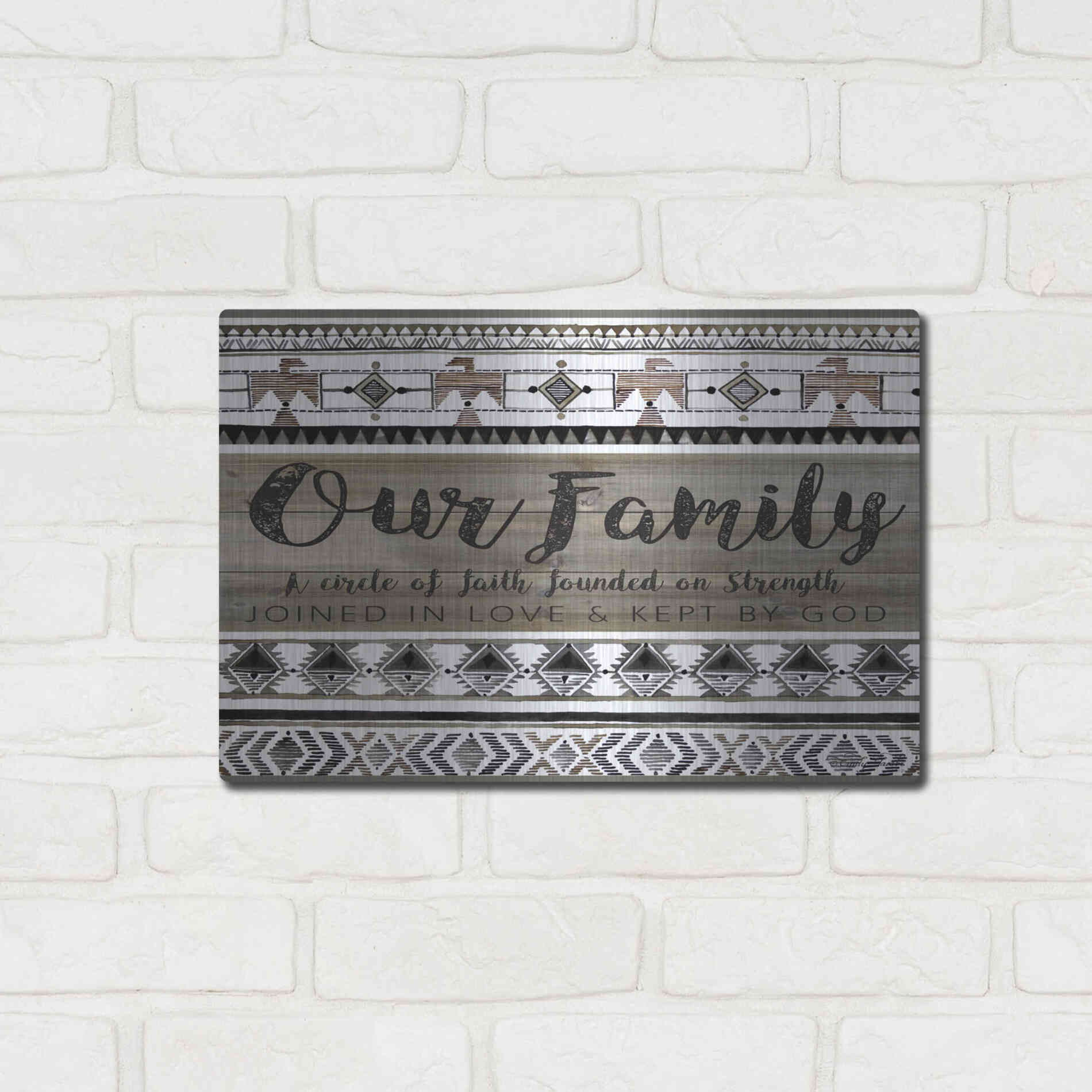 Luxe Metal Art 'Our Family' by Cindy Jacobs, Metal Wall Art,16x12