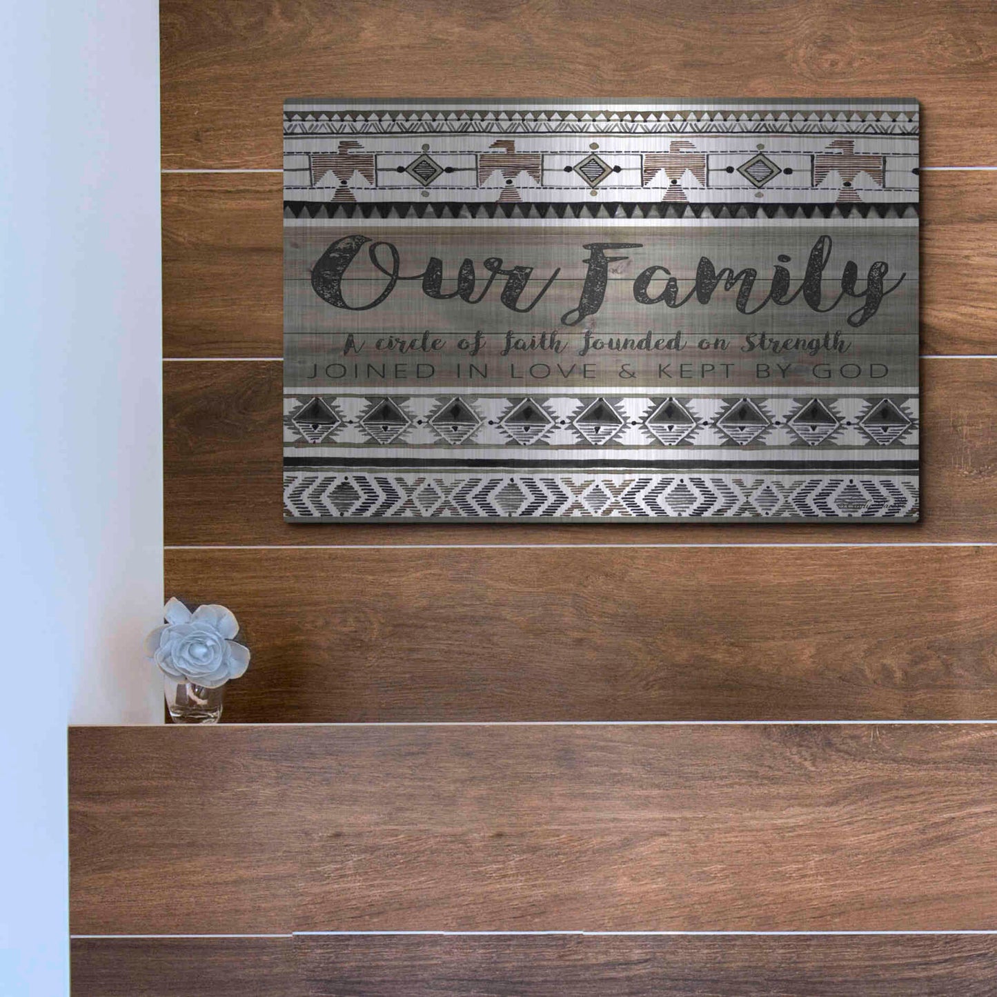 Luxe Metal Art 'Our Family' by Cindy Jacobs, Metal Wall Art,16x12