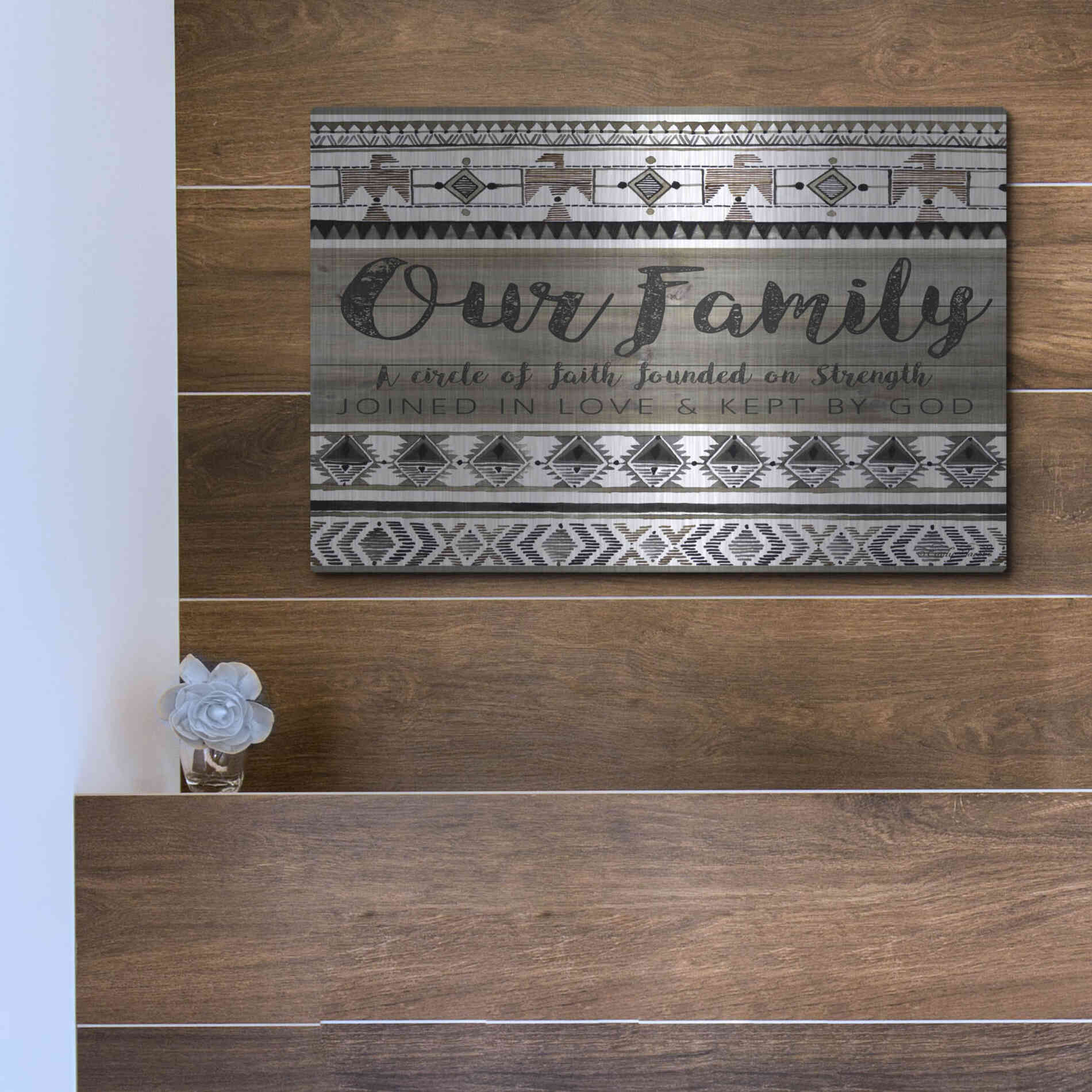 Luxe Metal Art 'Our Family' by Cindy Jacobs, Metal Wall Art,16x12