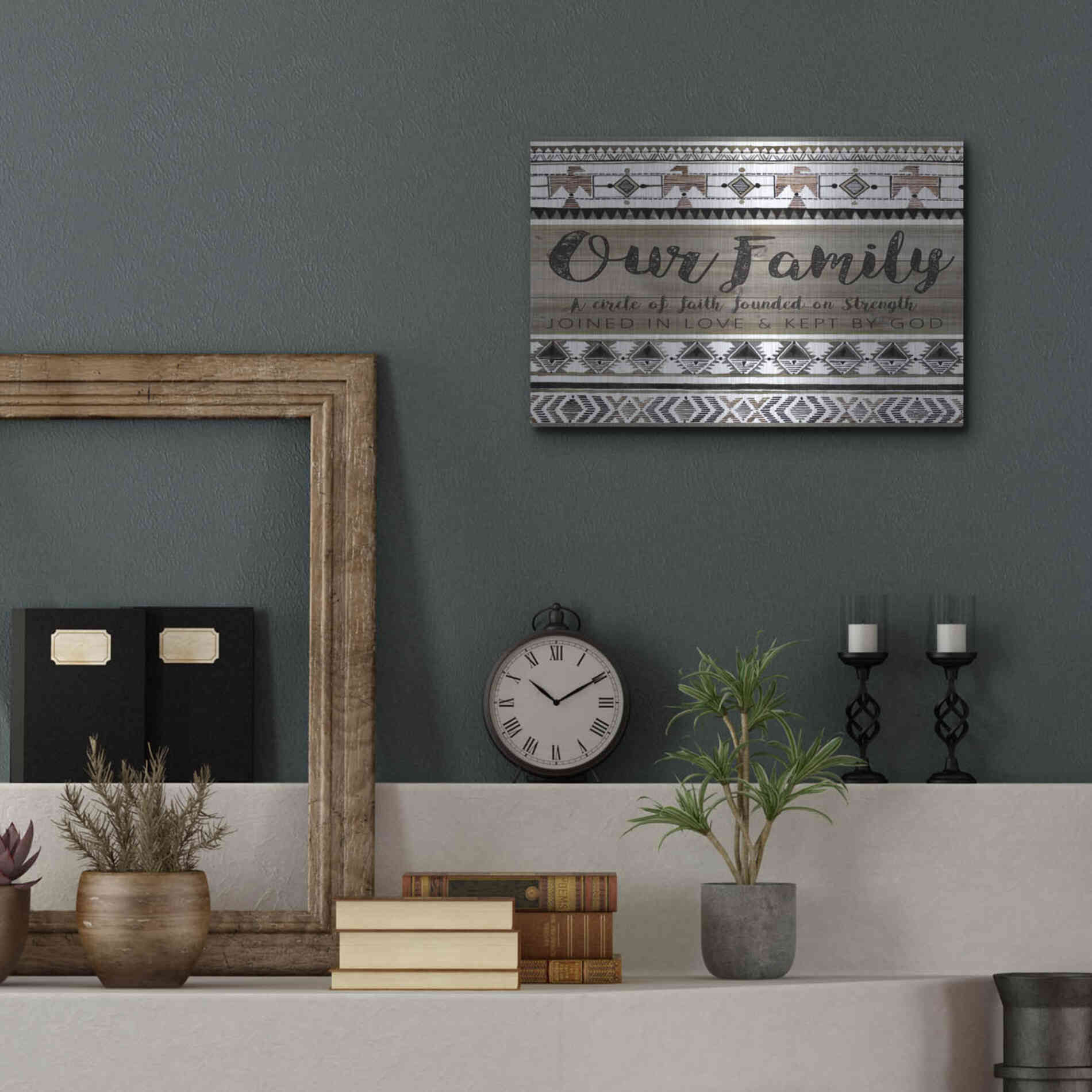 Luxe Metal Art 'Our Family' by Cindy Jacobs, Metal Wall Art,16x12