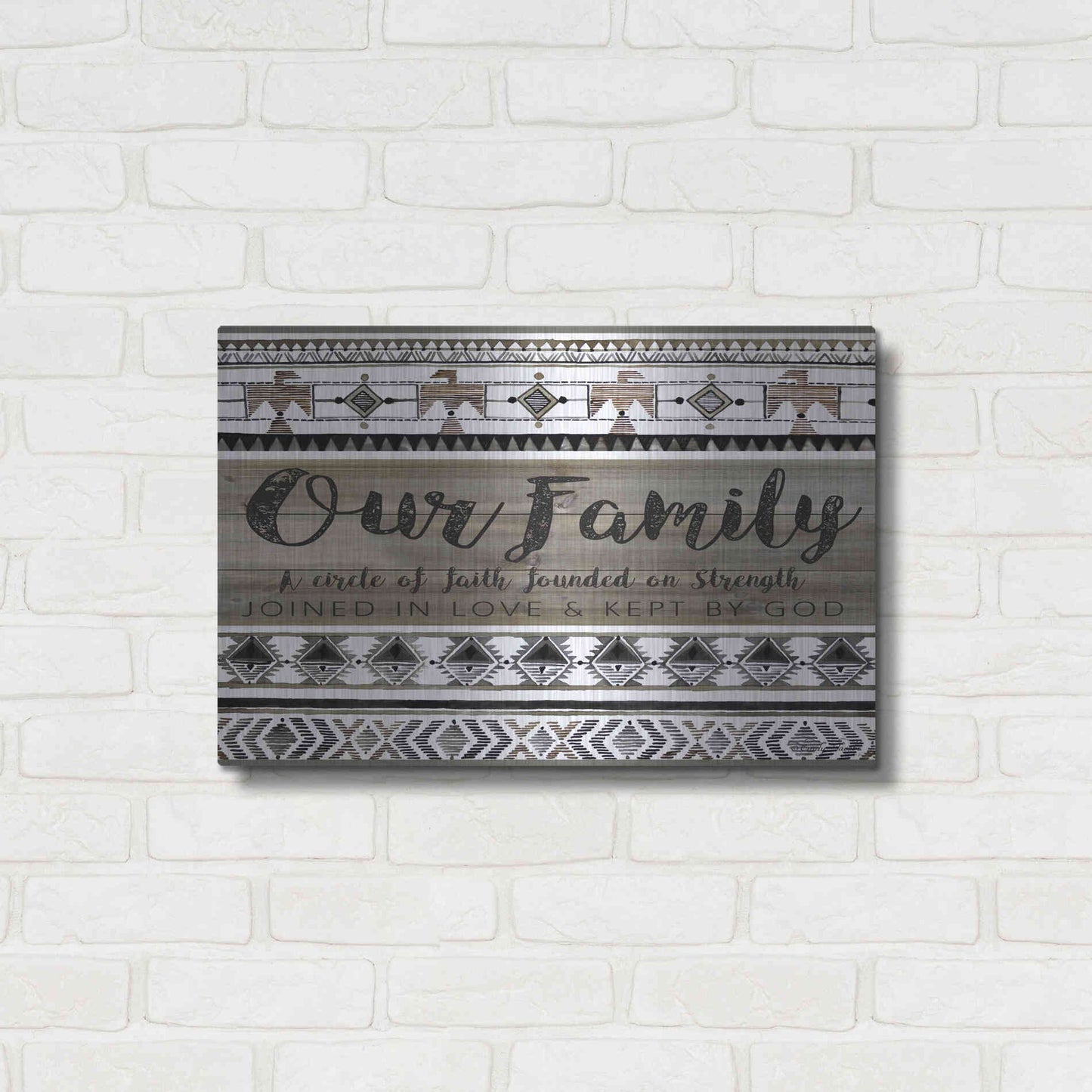Luxe Metal Art 'Our Family' by Cindy Jacobs, Metal Wall Art,24x16