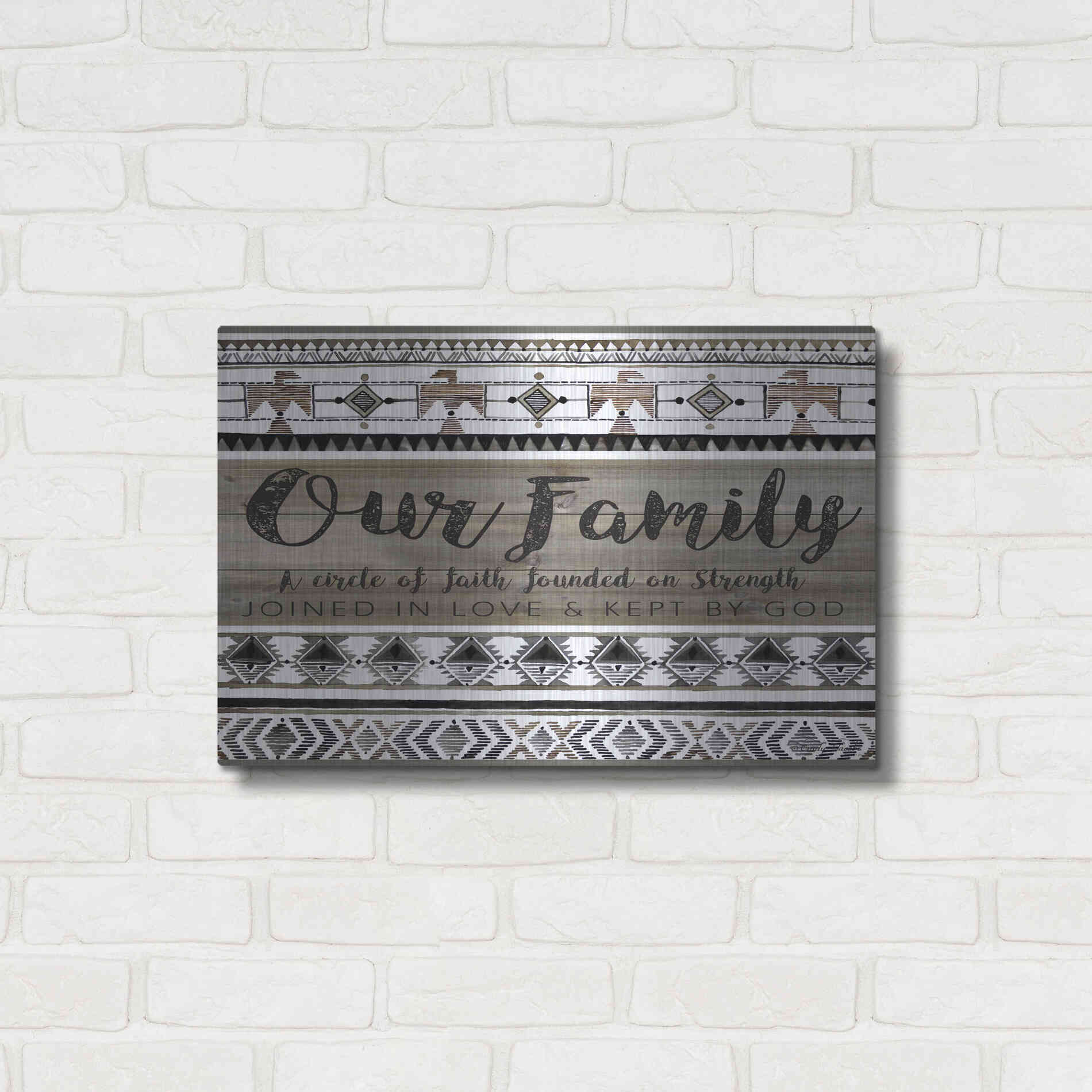 Luxe Metal Art 'Our Family' by Cindy Jacobs, Metal Wall Art,24x16