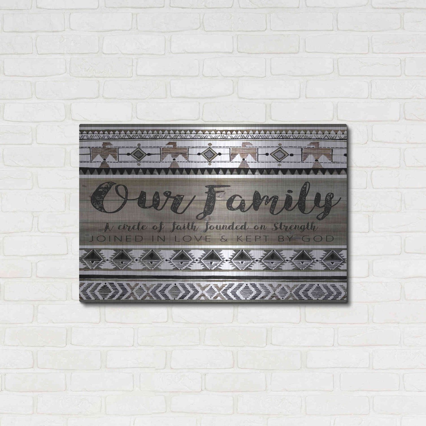 Luxe Metal Art 'Our Family' by Cindy Jacobs, Metal Wall Art,36x24