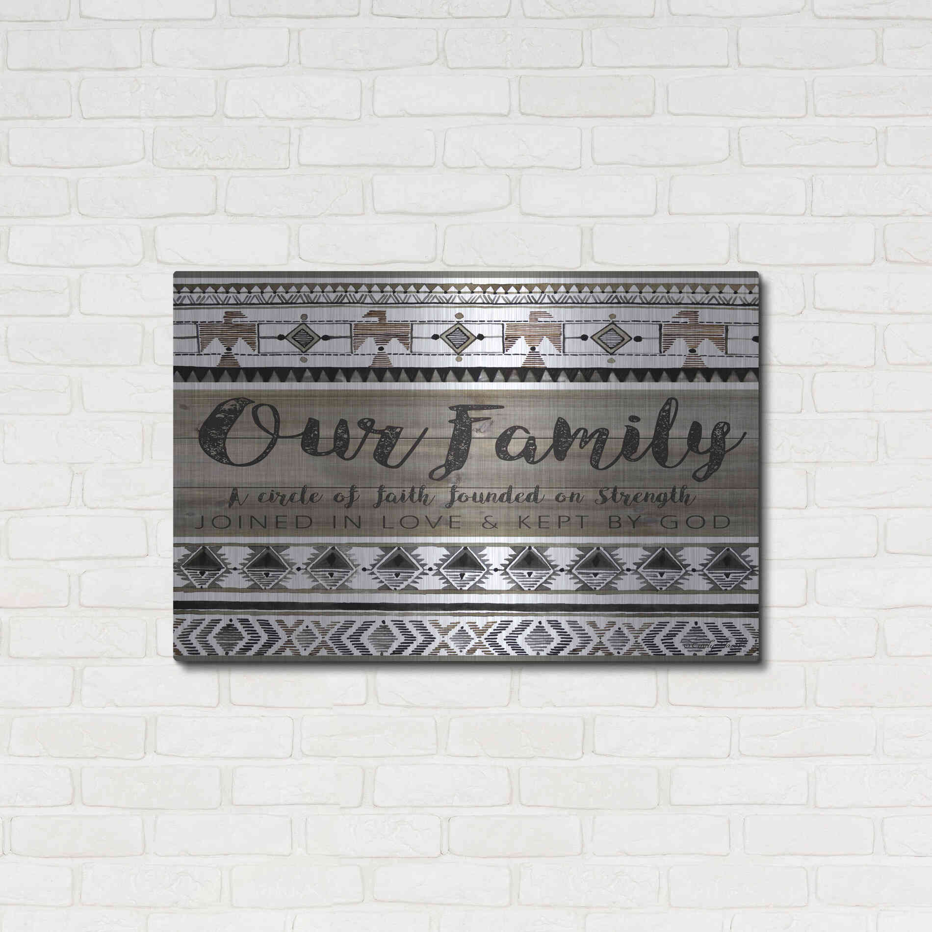 Luxe Metal Art 'Our Family' by Cindy Jacobs, Metal Wall Art,36x24