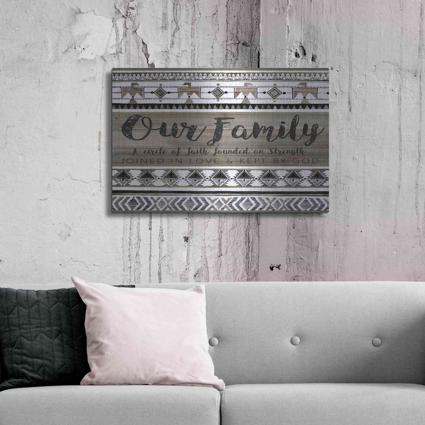 Luxe Metal Art 'Our Family' by Cindy Jacobs, Metal Wall Art,36x24