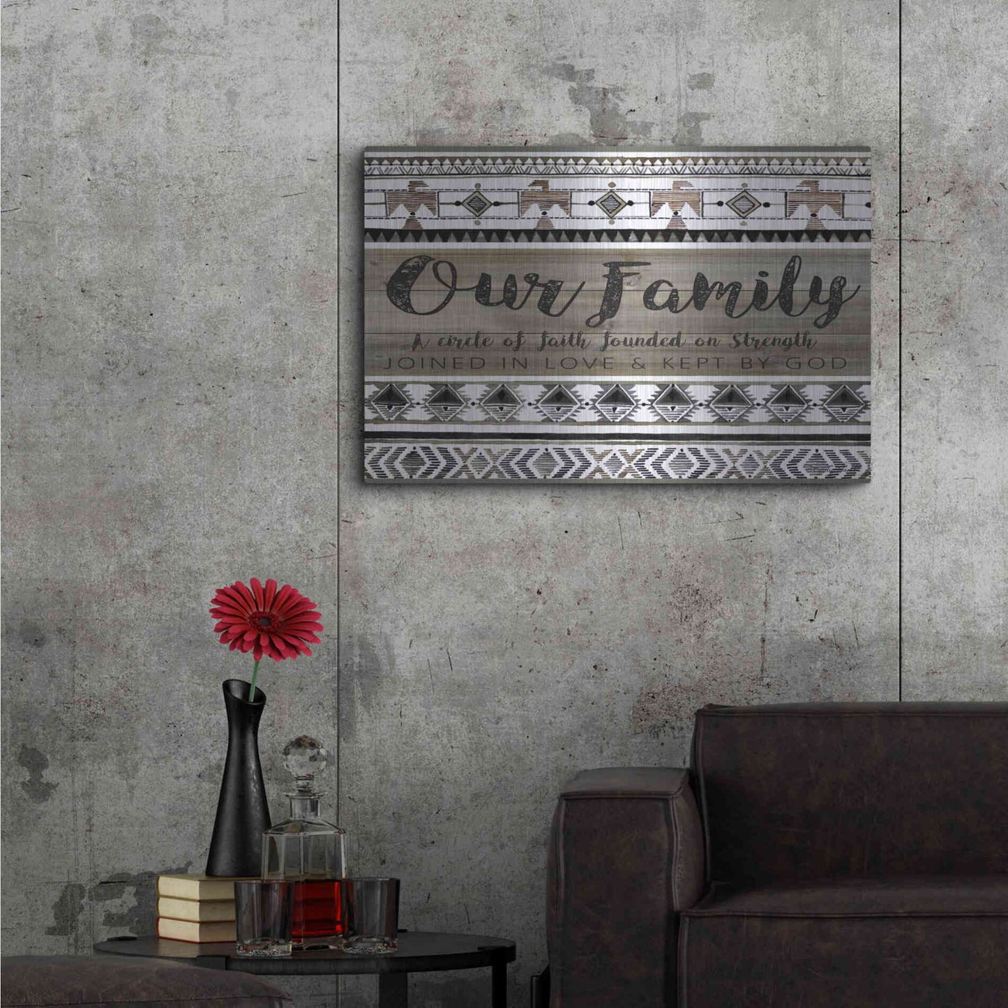 Luxe Metal Art 'Our Family' by Cindy Jacobs, Metal Wall Art,36x24