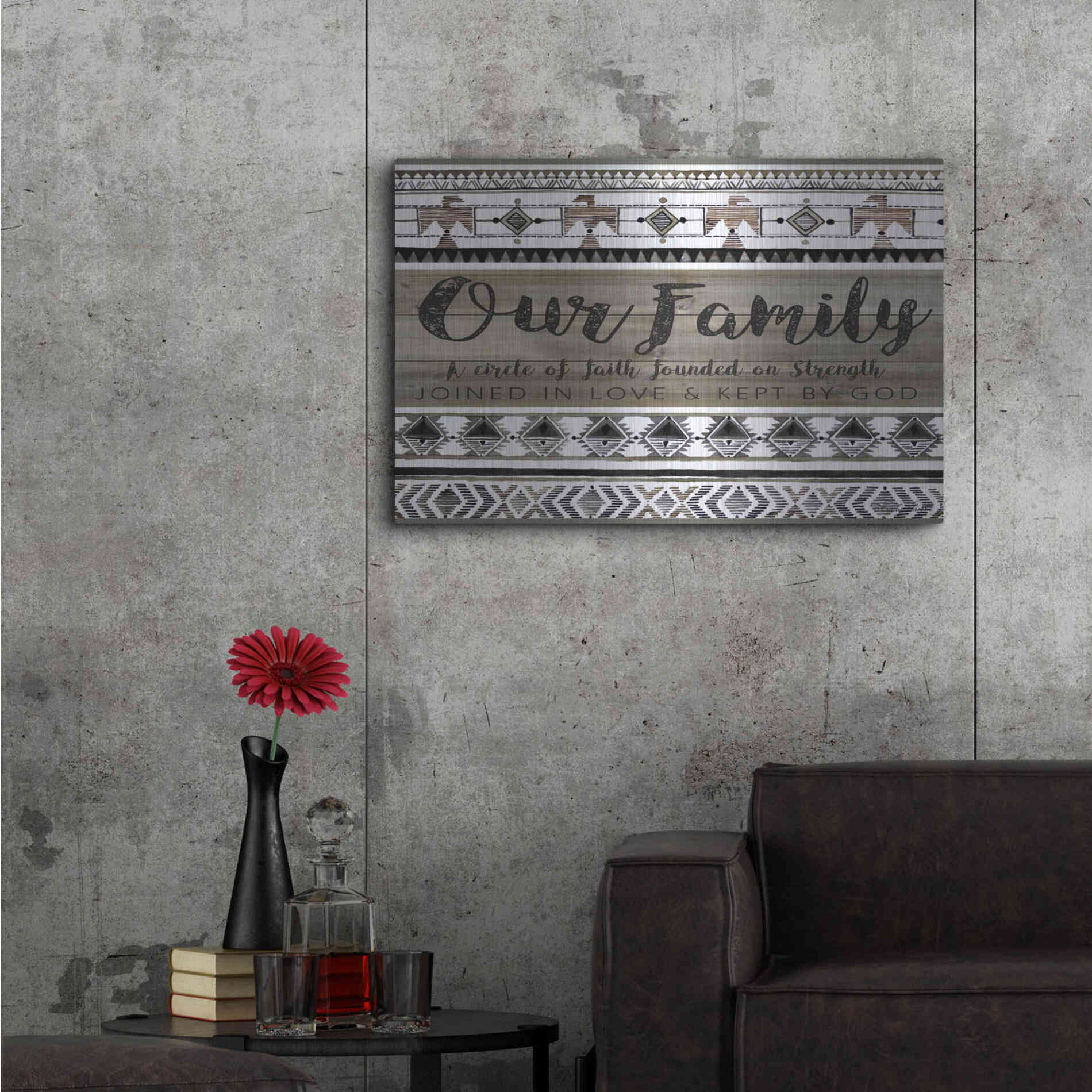 Luxe Metal Art 'Our Family' by Cindy Jacobs, Metal Wall Art,36x24