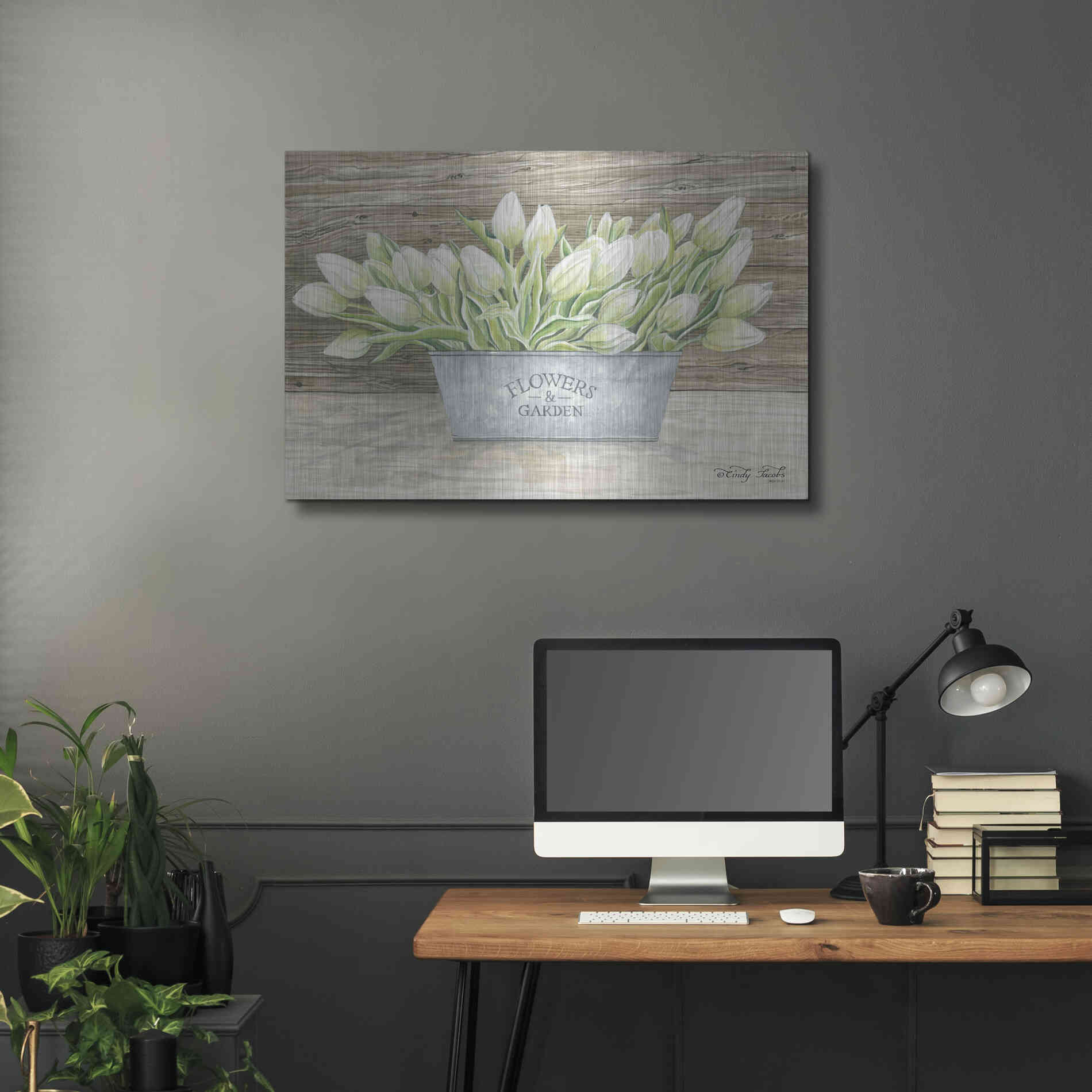 Luxe Metal Art 'Flowers & Garden Tulips' by Cindy Jacobs, Metal Wall Art,36x24